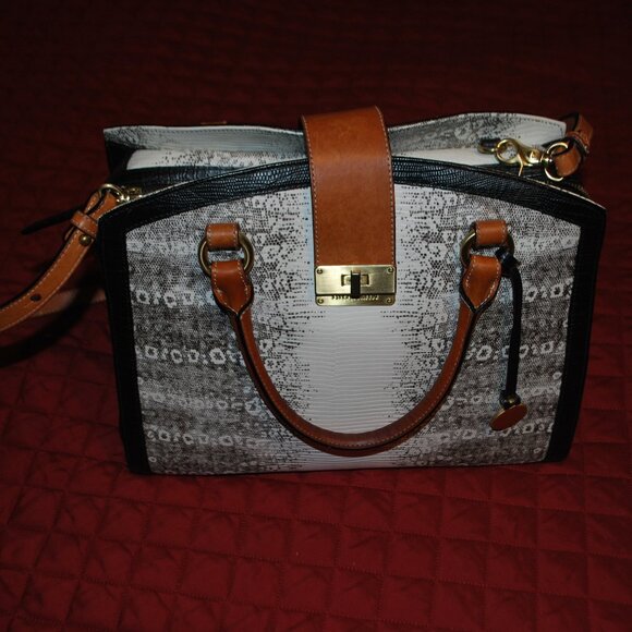 Brahmin Oxford Leather Satchel in Natural Bernini - Picture 2 of 12